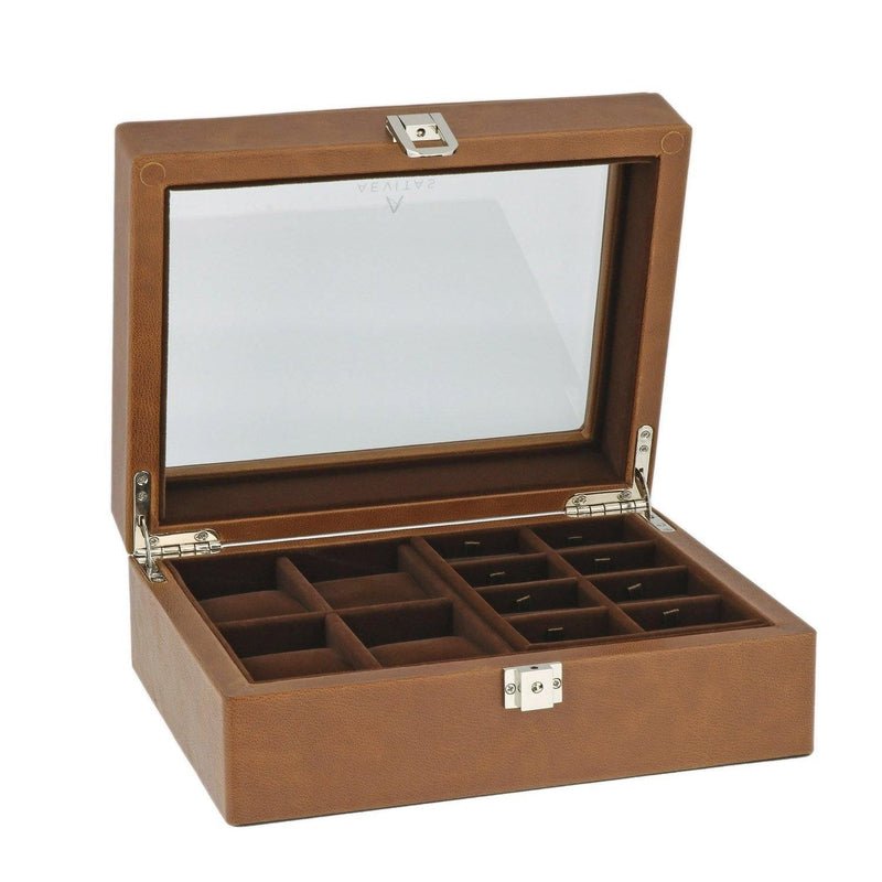 aevitas_uk's tweet image. Experience the perfect mix of style and practicality with our 16 Cufflinks and 4 Piece Watch Box in Cognac Brown Genuine Leather Wood. Available now at Aevitas UK for £153.95. #AevitasUK #WatchBox #StyleMeetsFunctionality aevitas-uk.co.uk/products/16-pa…