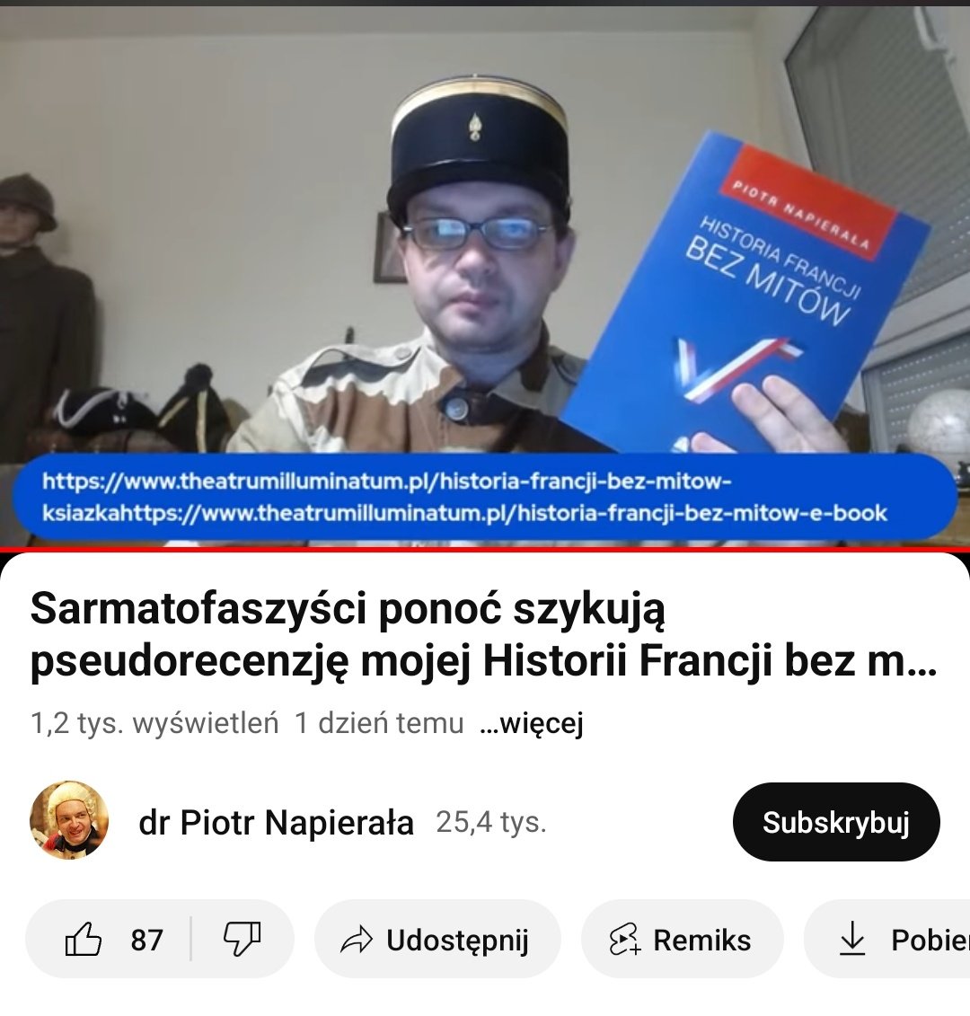 Czeka nas II Wojna Napieralska. W ogóle zabawne jest to jak doktor dziwi się, że "nacjonaliści" chcą recenzować coś co nie dotyczy Polski.