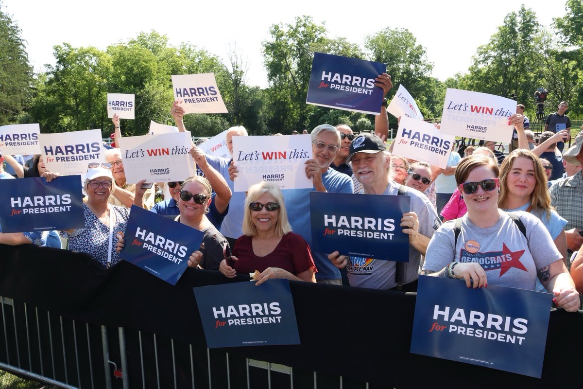 KamalaHarris's tweet photo. Our freedoms are on the line up and down the ballot in November. 

Across the country, at the doors and online, supporters of this campaign are energized to elect Democrats who will protect them.

Let’s get to work: https://t.co/oce43fcADK https://t.co/7M2JciQjFI