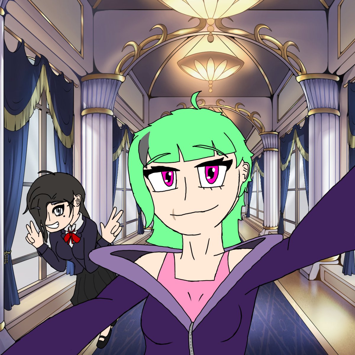 "Mwehehe, sorry for posting this late, but yesterday's tour was fun!~
Thank you Ivy for taking me around this place!~"