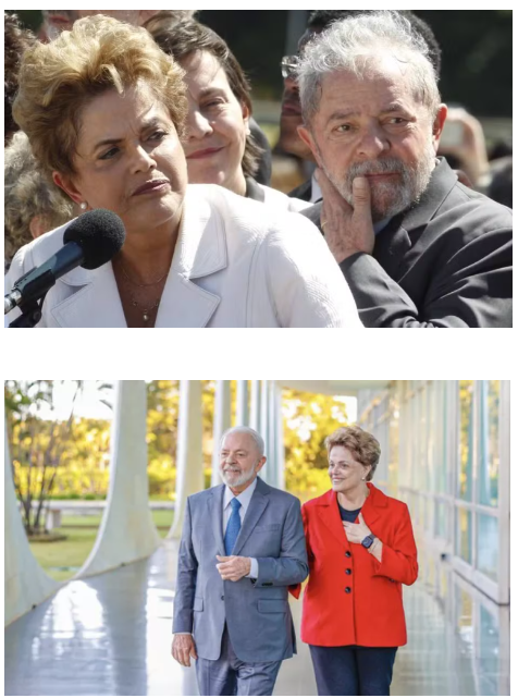 joaquimmonstrao's tweet photo. A 1a. foto é 2016. Dilma e Lula discursam na Praça dos Três Poderes, após a presidente ser desalojada pelo golpe midiático-judiciário-parlamentar, com militares. A 2a. é de ontem, no Alvorada. Dilma e Lula mantiveram a cabeça erguida, e voltaram. Viva o Brasil. Viva a democracia. https://t.co/H5q1wOWzRP