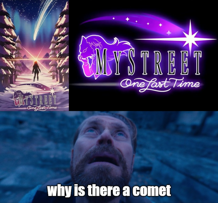 DailyAphMemes's tweet photo. Day 978 of posting #Aphmau MyStreet memes till it returns in late 2025 | Well MCC was a blast, now back to your regularly scheduled programming...

so like, is it symbolic of something or is the world literally gonna end like some have proposed, maybe both https://t.co/kq2Tc5Bdf5