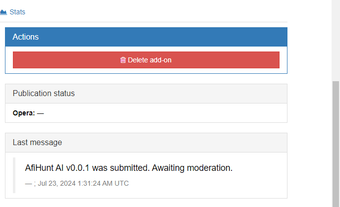 AnaSteppa14224's tweet photo. @opera is stalling my add-on; it’s been almost a week with the status stuck at 'awaiting moderation.'
Add-on devs deserve better treatment.
But indie hackers, let’s focus on making our customers happy—that’s the key to success! 🚀💡
#IndieHacker #CustomerSuccess #AddOnDev https://t.co/x6d2sIa4Tl