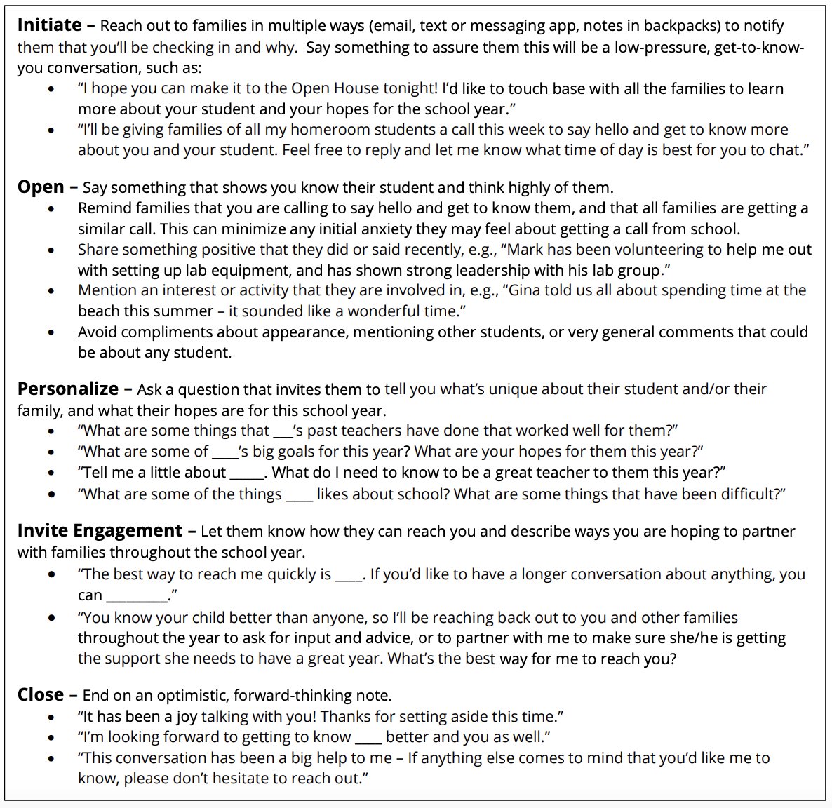 Making time to connect with students' families can be challenging, but this guide for 5-minute chats from <a href="/caselorg/">CASEL</a> helps make every minute count. 

schoolguide.casel.org/uploads/sites/…