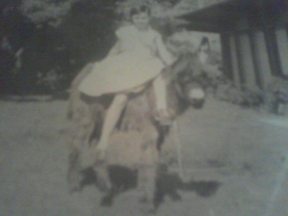 WALASIA's tweet photo. My Mama Deborah riding her Burro in Laurel Canyon circa 1950 #GetABar #OGLosAngelesOnMines https://t.co/8XDynGY1yd