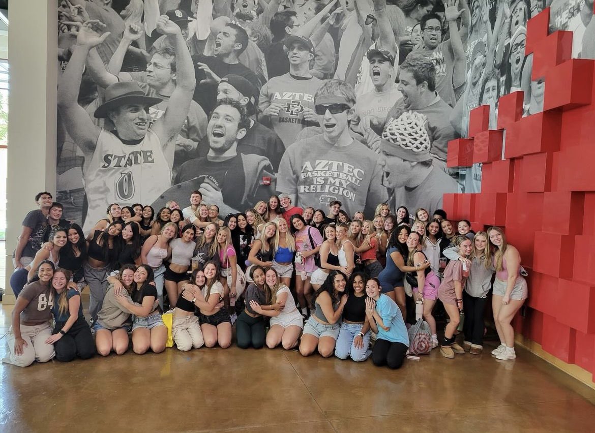 SDSUCheer's tweet photo. SDSU Cheer 2024-2025: Day 1!❤️🖤
•
•
•
#SDSUCheerleading #YouCantHaveMyAztecLife
#CollegeCheer #R2AM #TogetherWeRise #AR3T
#WeAreAztecs #Cheerleading #SanDiegoState https://t.co/p5DwHApzwA