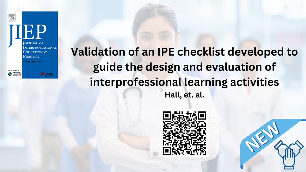 🚨 New Article Alert! 🚨 "Validation of an IPE Checklist Developed to Guide the Design and Evaluation of Interprofessional Learning Activities" by Elissa R. Hall and team. 📚✨ #InterprofessionalEducation #Healthcare #Research