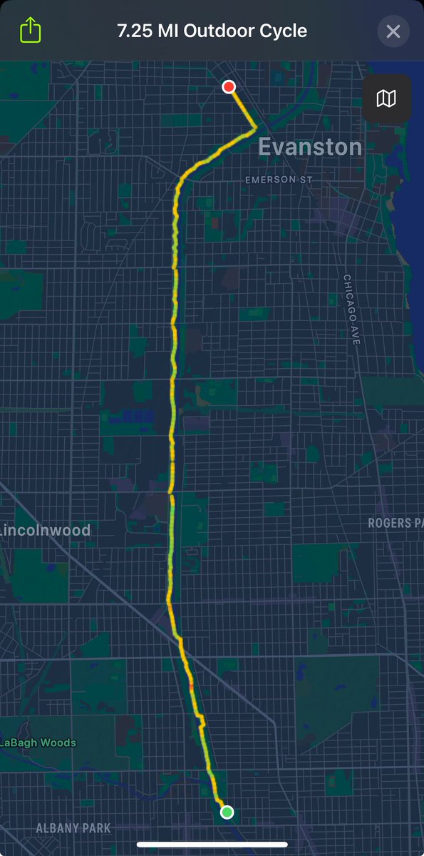 Out and back to the Skokie Sculpture Park, with brunch in Evanston. Beautiful day for a bike ride.