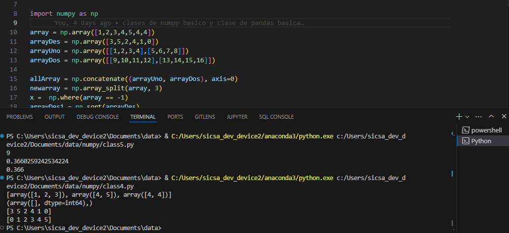 Jarez_Dev's tweet image. #100DaysOfCodepython #100DiasDeCodigo #pythoncodeEn el día 69 retomado el reto de 100 días de pues de casi 7 meses para retomarlo con calma inicie con la librería de pandas y el funcionamiento de los array con pandas no fue nada complicado(rumbo a ser data analist) 🥳