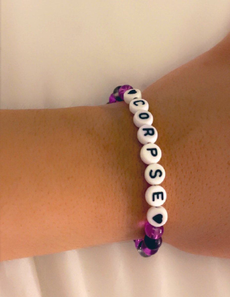 kitten3paws's tweet photo. I love my corpse bracelet tank you so much ☺️🖤💜 @magicalxmeow https://t.co/ZYF8fd8ln4