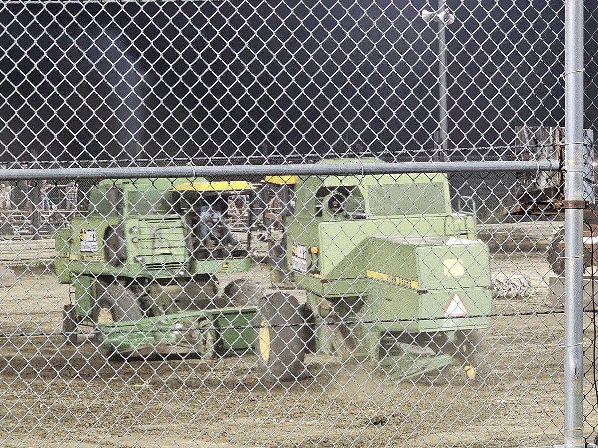 Dutch349's tweet image. .@JohnDeere perfect advertising... the last combines standing in the combine demolition derby were Deeres... and the 3 legged deere was the last survivor. Nothing runs like a Deere!