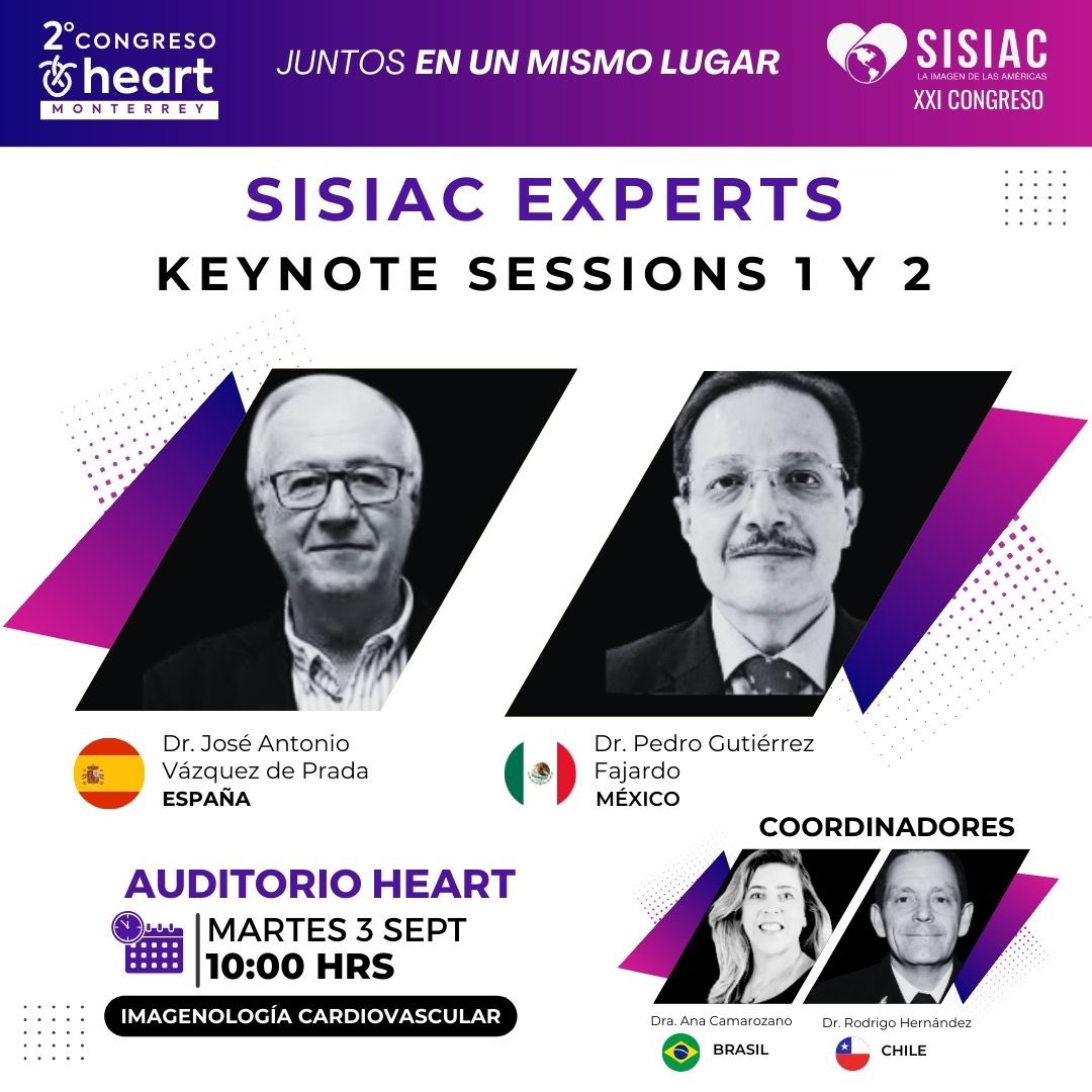 HeartMonterrey's tweet photo. No te pierdas nuestras Conferencias Keynote Sessions con los expertos de Heart 🫀y SISIAC este 📅3,4 y 5 de septiembre en Showcenter Complex en Monterrey, Nuevo León, México 🇲🇽
@SISIACOficial @ANCAM_MEXICO @smexcardiologia https://t.co/409DEgBO82