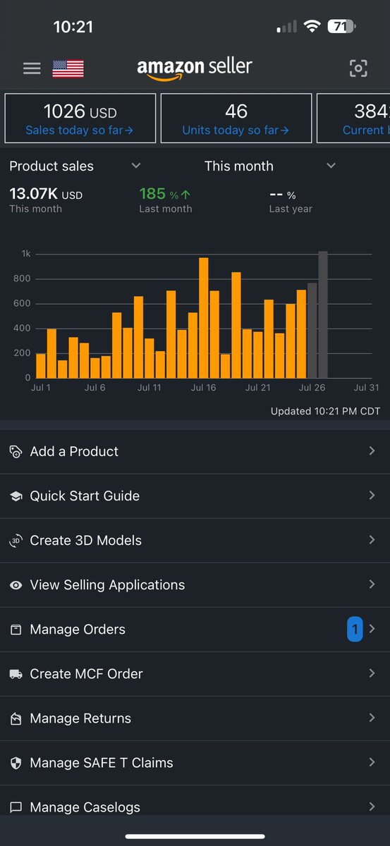 Lets friggin go! Just hit my first 1k day. #FBA