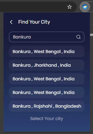 codeAntu's tweet photo. 🌟 Just launched Weather Extension! 🌦️
Select your city, get its location with Geolocation API, and see real-time weather using AccuWeather API. Enjoy a great UI and user experience.
Extension: https://t.co/Q9Uipqcctl
#WeatherApp #WebExtension #AccuWeather #GeolocationAPI https://t.co/nYLf2sW1EV