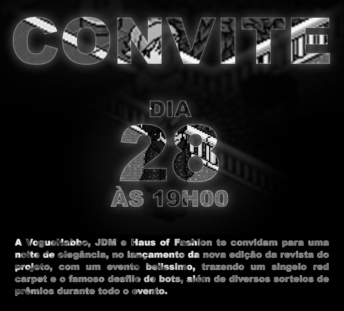 Essa nova edição da revista promete, ansioso para prestigiar esse desfile de BOT’s. 📓

🗓️ 28/07/2024 (Domingo)
🕖 19:00 BR / 23:00 PT
🎙️@VogueHabboBR <a href="/jdmofc/">JDM OFFICIAL®</a> @HausOfFashi0n