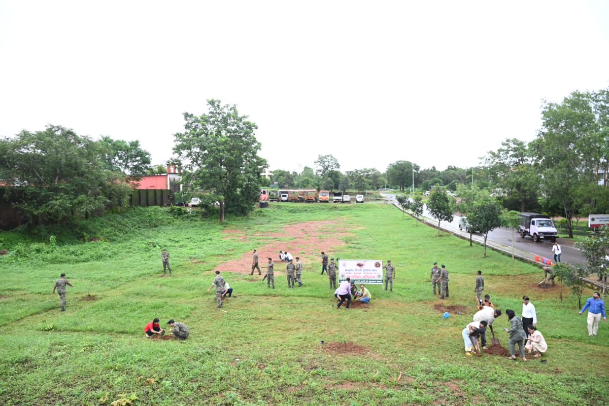 Plantation program organised at 201 CoBRA  on the occasion of 86th CRPF Raising Day. Officers &amp; personnel members participated.