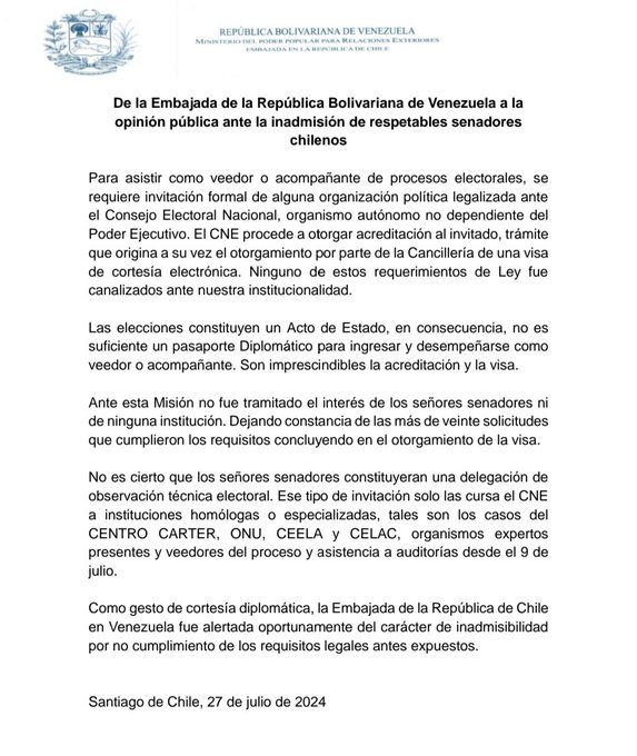 Una aclaración necesaria. Está es la razón por la que no dejaron entrar a Kast y compañía