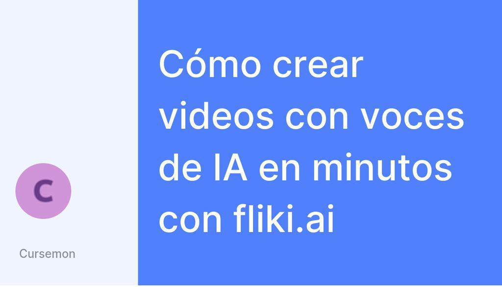 EmCurs's tweet image. Fliki.ai es una herramienta increíble para crear videos con voces de IA en minutos.

Leer más 👉 lttr.ai/AVPLN

#TextoaVideo #TextToVideo #InteligenciaArtificial #InteligenciaArtificialGenerativa #Fliki.Ai #AprendeCómoFunciona #Análisis #DescubreFliki