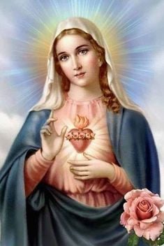 Virgen Santísima, sálvanos y derrama el efecto de gracia de Tu Llama de Amor sobre toda la humanidad, ahora y en la hora de nuestra muerte. Amén.