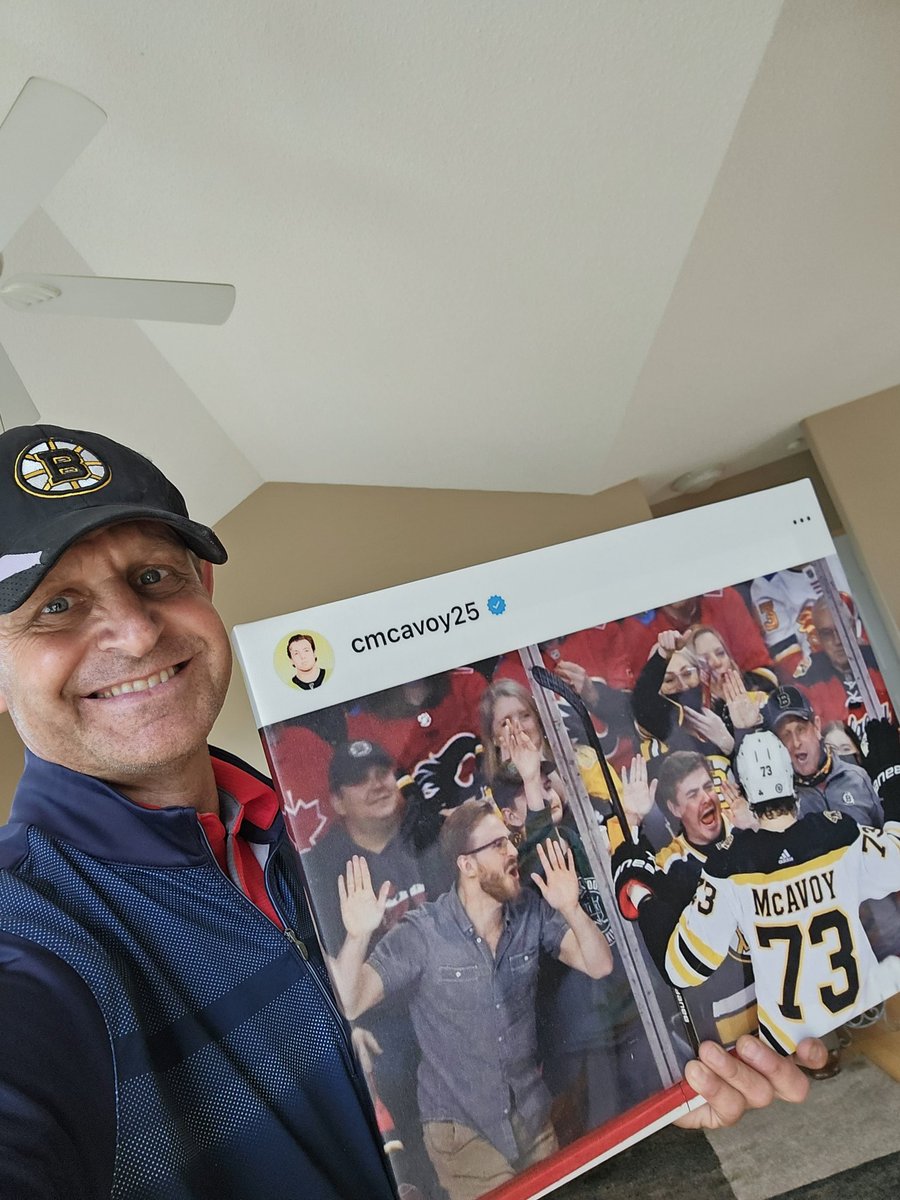 Charlie and the Boser Boys at the glass,  <a href="/CMcAvoy44/">Charlie McAvoy</a> Calgary Saddledome 2021,  golf gift from my boys 2024,  so grateful