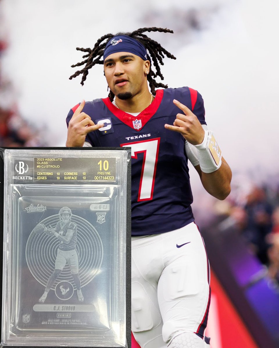 Market2Mint's tweet image. 2023 Absolute CJ Stoud Glass BGS Black Label 😶‍🌫️🤠 #bgs #grading #gradingservice #hobby #collecting #cjstroud #hustontexans #football #nfl