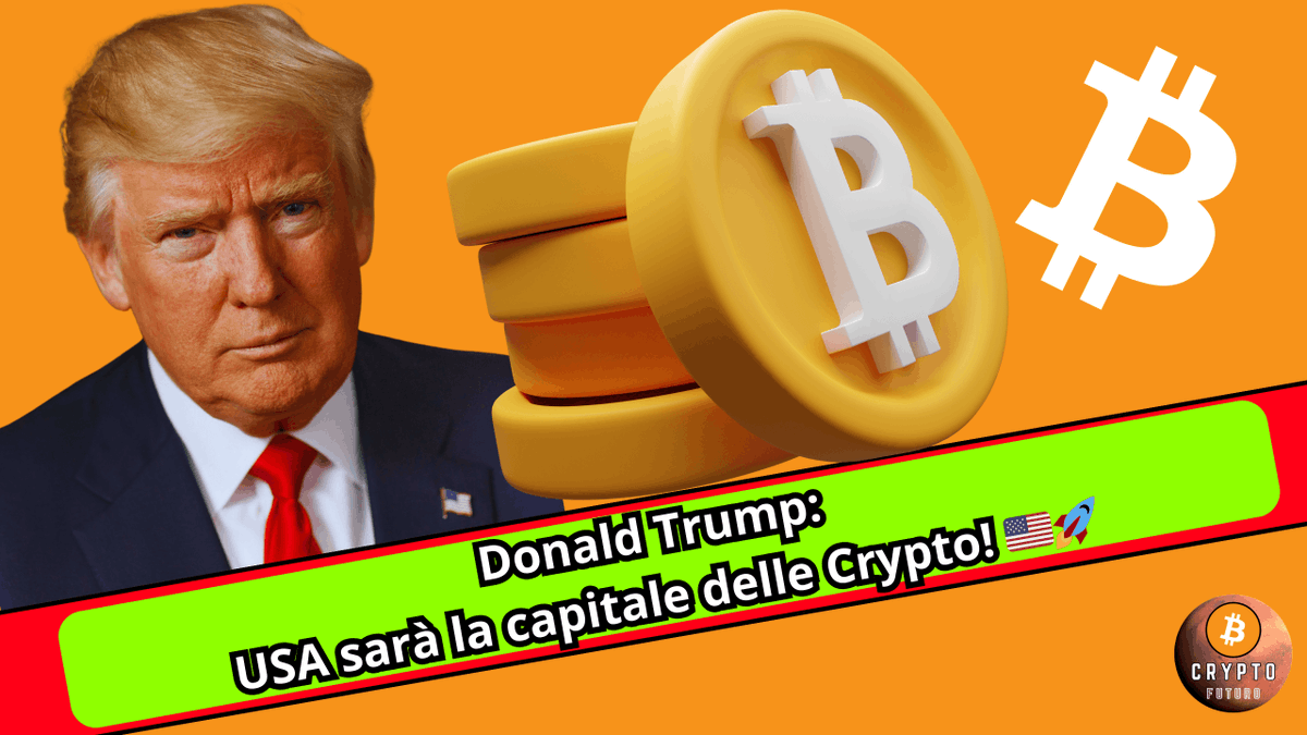 CryptoFuturoCF's tweet photo. Intervento di Trump: USA, capitale delle Crypto e superpotenza del Bitcoin! 🇺🇸🚀  🇺🇸 Donald Trump dichiara su Bitcoin Magazine: “Gli Stati Uniti diventeranno la capitale delle criptovalute del pianeta e la superpotenza mondiale del #Bitcoin.” 🚀 Scopri di più su questa affermazione rivoluzionaria e su cosa significa per il futuro delle criptovalute.  #djt #donaldtrump #maga #TrumpBitcoin #PoliticaCrypto #ConferenzaBitcoin2024 #RegolamentazioneCrypto #InnovazioneBlockchain #AmericaFirst #MiningBitcoin #EconomiaCrypto #AssetDigitali #CriptoValuta #SuperpotenzaBitcoin #PianoEconomicoTrump #RiformaSEC #ConsiglioConsultivoCrypto #BitcoinGovernativo #ChiarezzaRegolamentare #PresidenteProCrypto #FuturoBitcoin #IndustriaCrypto #TecnologiaBlockchain