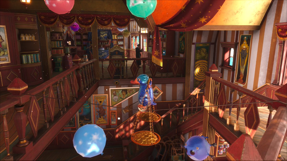 SophieSallow's tweet photo. If it's a joke you wish for, come in, come in! Though best be ware of what you touch, for not all those are a friendly bunch~
#HogwartsLegacy #CaptureTheUnwritten #Zonkos https://t.co/kPbcLhUMdV