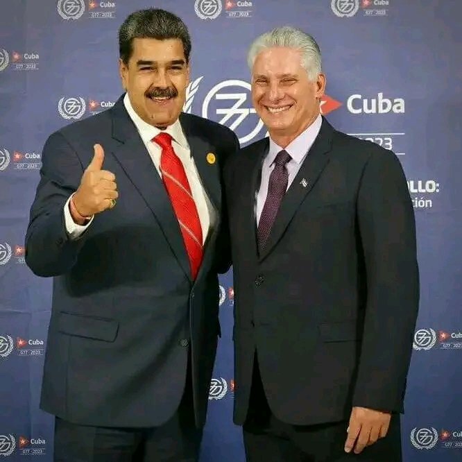 #Cuba con <a href="/NicolasMaduro/">Nicolás Maduro</a> y con el buen pueblo de Venezuela. 
<a href="/DiazCanelB/">Miguel Díaz-Canel Bermúdez</a>