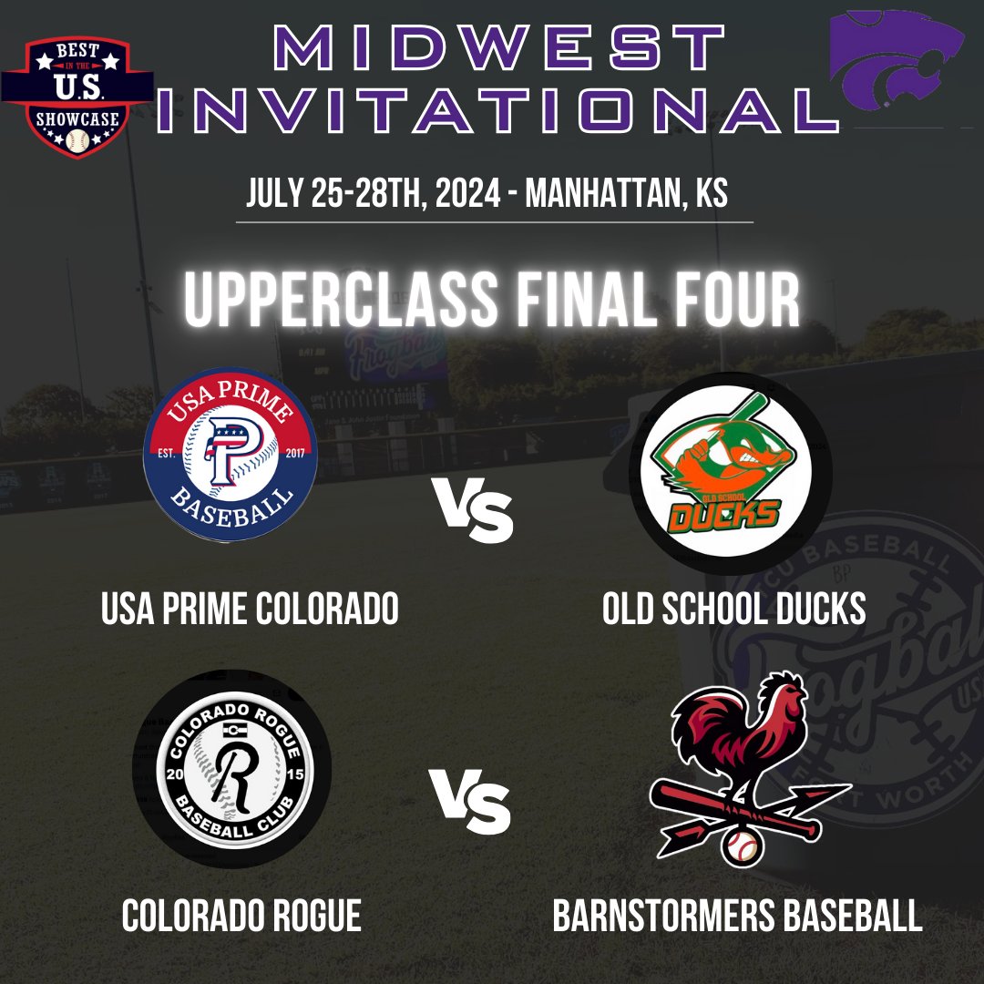 Midwest Invitational
Upperclass Final Four is Set 
8am &amp; 10:30an @ Kansas State University