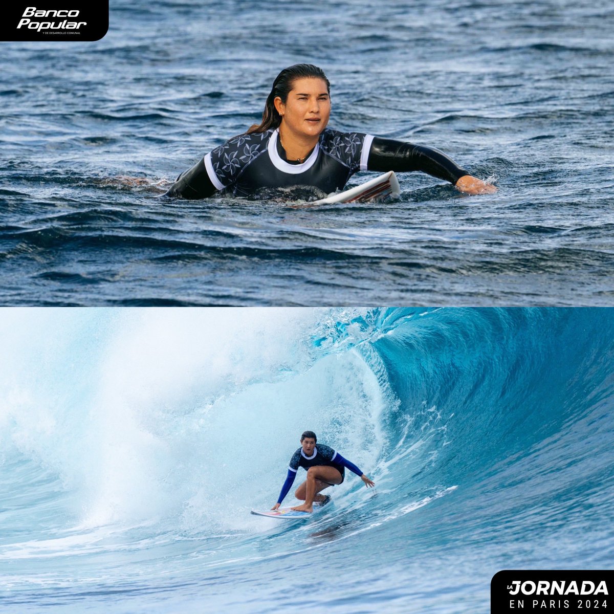 lajornadacrc's tweet image. ÚLTIMO MINUTO: la surfista costarricense Brisa Hennessy clasifica de manera directa a la ronda de OCTAVOS DE FINAL en los Juegos Olímpicos de París 2024. 🚨🤩🇨🇷

Fue DOMINANTE, derrotando a Francia y Nicaragua sin contestación. 🌎

¡Paso a paso! 💪🏽