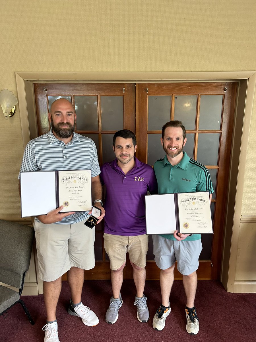 Great news everyone! Province Iota’s Brother Joey Diaferia awarded Brother Michael Joyce the Merit Key and to Brother Jeff Merryman the Order of Minerva today. 

Congratulations!  <a href="/sae1856/">Sigma Alpha Epsilon (ΣΑΕ)</a>