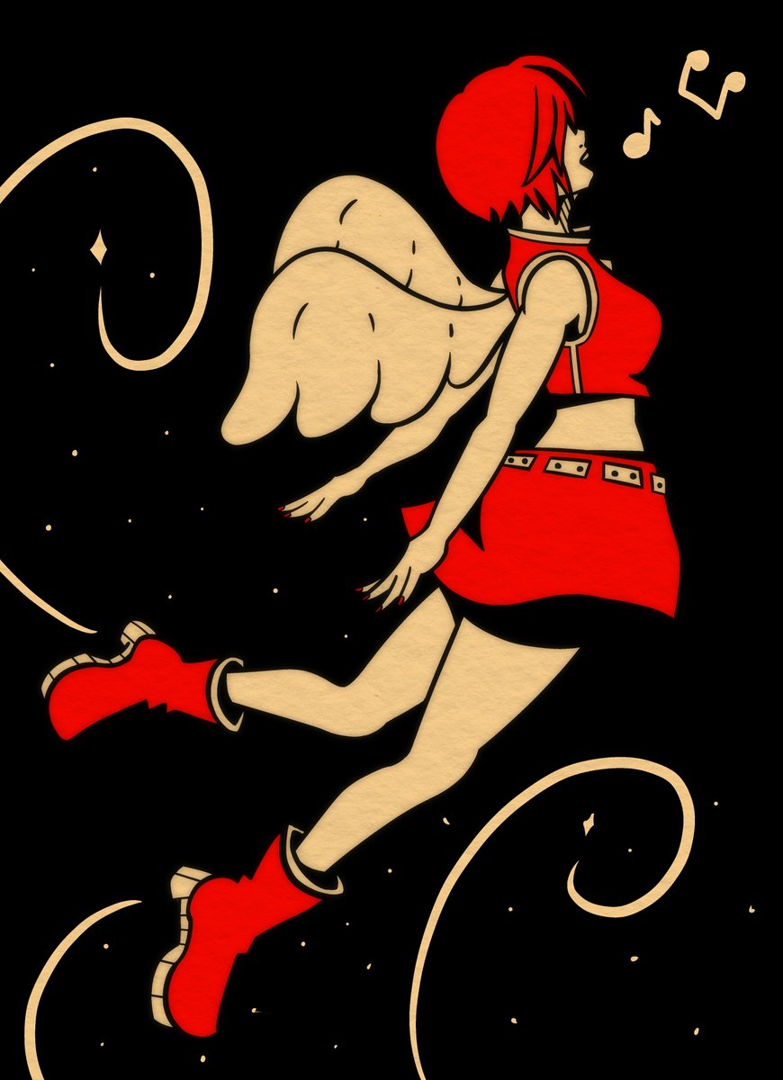 A drawing inspired by @Frozen_Candiez 's winged-MEIKO, image size:870x1200