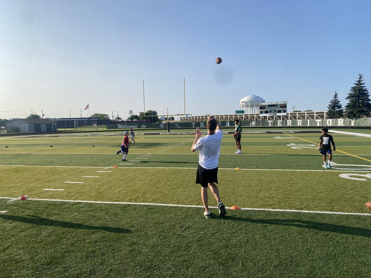 Great week of OTAs! Thank you <a href="/BC_lancer_FB/">Brookfield Central FB</a> for hosting us for our combined practice. Capped the week off with our annual Trojan Youth Camp! 27 days until week 1! #TWFB #Family