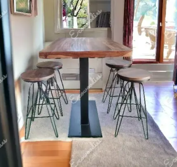 SarojKashy90754's tweet image. Elevate your bar or restaurant with our stylish wood bar table and chair set.#BarFurniture #WoodBarTable #HighStool #BarDining #RestaurantFurniture