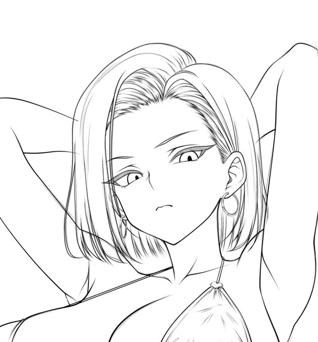 次のお絵描きは人造人間18号さん✨✨ 