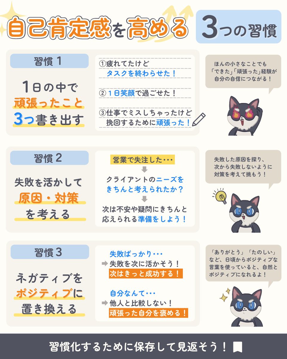 mamecco_com's tweet photo. 自己肯定感を高めると失敗に強くなる！
自分を好意的に受け止められる人がやっている習慣✨

✅1日の中で頑張ったことやできたことを書き出す
✅失敗を活かしてネクストアクションを考える
✅愚痴を言ったり後ろ向きな人とは距離を置く

まずは習慣付けすることが大事🐶◎ https://t.co/EiTuszmDP7