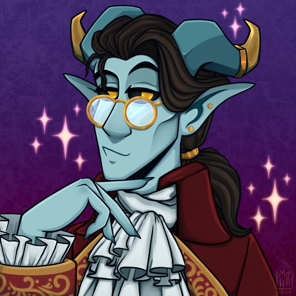 From the moment I saw this fabulous wizard by <a href="/Megzilla87/">~.meg.~</a> I knew I had to draw him as my first #artfight2024 attack of the year. I hope I did Tenebris justice!