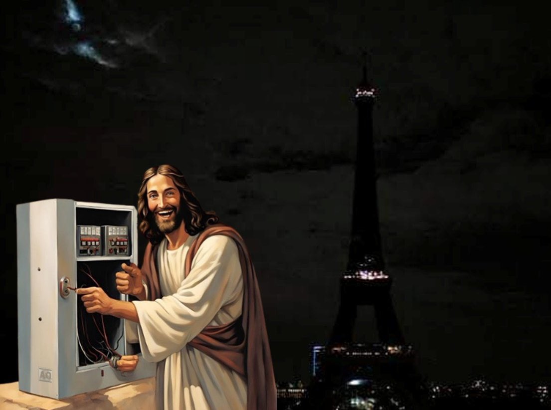 starseedastro's tweet photo. Happening now in Paris where Christianity was just mocked 🤣 Now who’s laughing idiots! LMAO 

#Olympics #Paris #France #Christians #Jesus #God #Blackout #Christianity https://t.co/0So5PGahEF