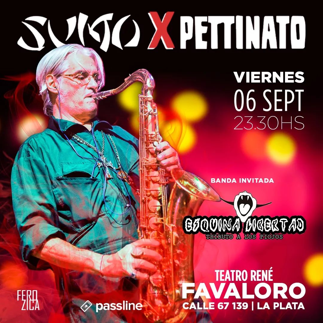 SumoxPettinato en #BuenosAires y en #LaPlata: 17/8 en <a href="/LaTrastiendaBA/">La Trastienda</a> y 6/9 en Teatro René Favaloro 🎷
Entradas: 💳 tuentrada.com/eventos/detall…
💳 passline.com/eventos/sumo-x…