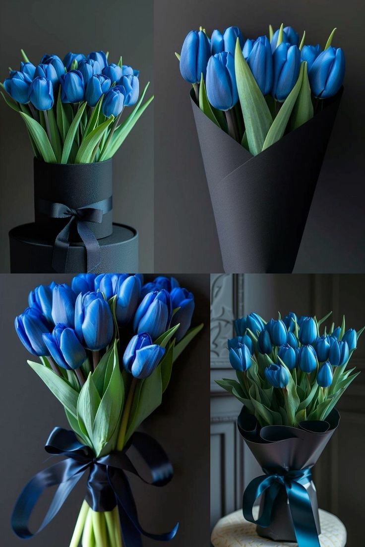 Morning with Blue Tulips 🩵🌷