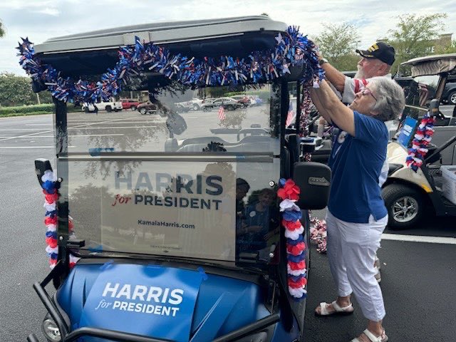 KamalaHarris's tweet image. Day One of our 100 Days Out Weekend of Action made it clear: This is a people-powered campaign.

I am grateful to those of you who knocked doors, made calls, donated, and even decorated your golf carts.