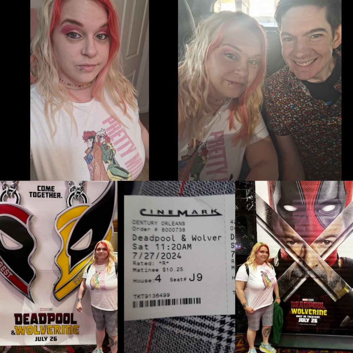 ClockworkJules's tweet photo. Went to see #DeadpoolAndWolverine today! IT was an absolute blast! I'm so happy I wore my shirt ! 😍 I've been an Xmen fan my whole life and wowiee was this good! https://t.co/ID9MnDhZJf