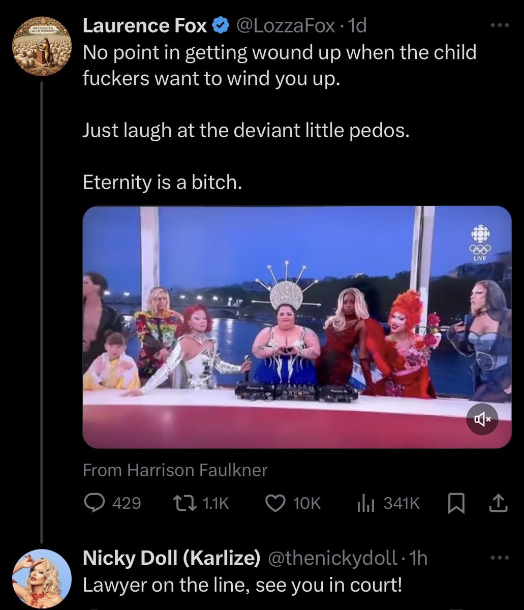 Nicky Doll threatens Laurence Fox with yet another legal case in new tweets.