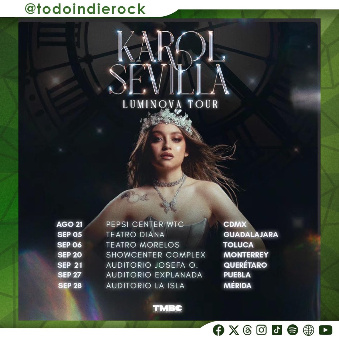 todoindierock's tweet photo. La actriz y cantante @karolsevilla ha anunciado un par de fechas más por la república mexicana 🎤👇🏻

🎫 Entradas para #Puebla en @blackticketmx 
🔗 https://t.co/mAPsN1gYMV
📌 Gracias a: @ExplanadaPueb | @NamacoProd | @luminovatour 

#TodoIndieRock https://t.co/05aaEWawLG