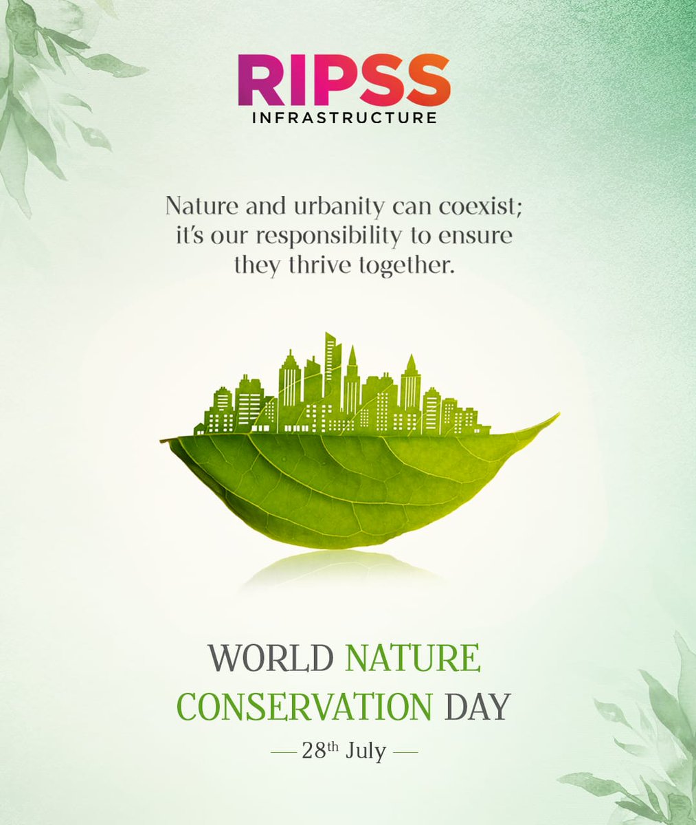 RIPSSInfra's tweet photo. Let’s take responsibility for integrating green spaces into our urban environments and ensuring they prosper together.

#RIPSS #RIPSSInfra #WorldNatureConservationDay #ProtectOurPlanet #NatureProtection #GoGreen #GreenLiving https://t.co/iLbxsrbv3e