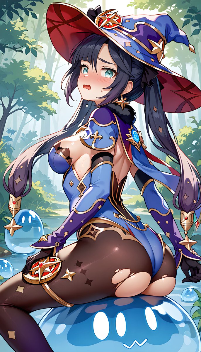 Acheron92365641's tweet photo. モナとスライム
#GenshinImpact #mona #hydroslime #AIart https://t.co/7DmM7kC4QU