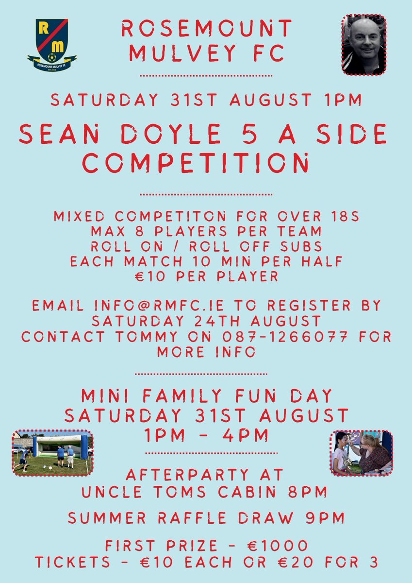 31st August in Rosemount...
Save the date....