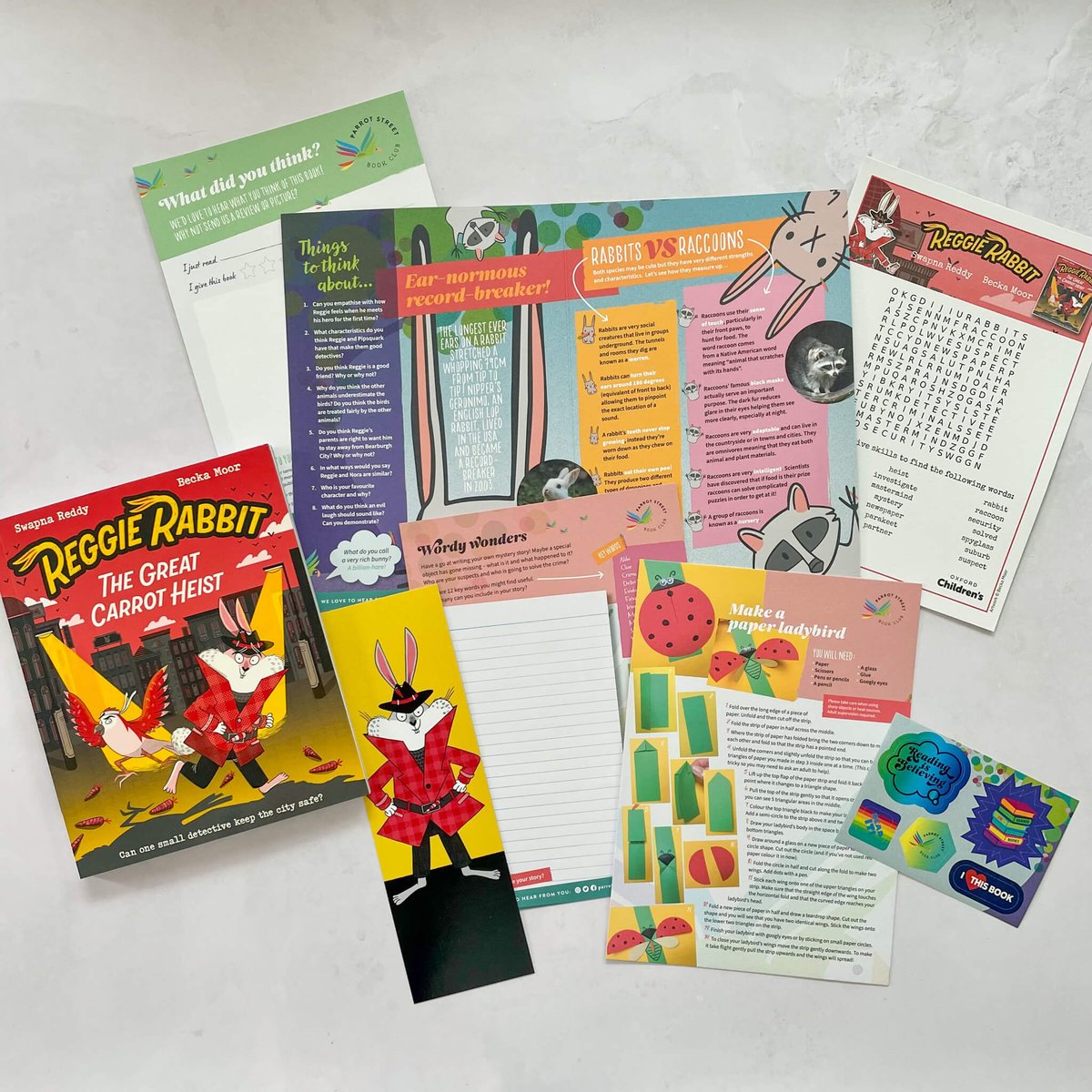 parrot_street's tweet photo. #ReggieRabbit & his sidekick Pipsquark had us laughing out loud with their crime-busting capers 🥕 An easy pick for our Parakeet boxes this month 😍
https://t.co/80tUwisTdx
@SwapnaHaddow #kidsbooks https://t.co/wdW7pknEjR