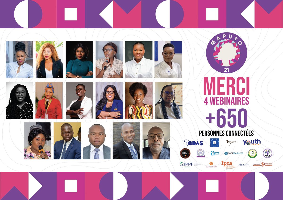 CentreOdas's tweet image. Merci à tou.te.s❗❗❗
👉 72 Heures, 
👉 4 Webinaires, 
👉 4 modératrices, 
👉 13 intervenant.e.s 
et ➕ de 6️⃣5️⃣0️⃣ personnes connectées 🥳

#Maputo21 #ProtocoleMaputo #Droitdesfemmes  #AvortementSécurisé #Webinaire #MouvementODAS #ODAS