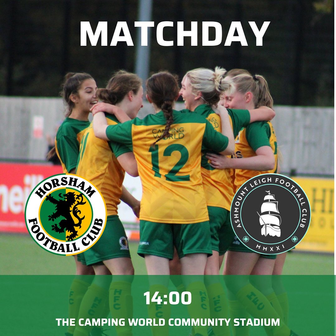 HorshamFCWomen's tweet photo. ⚽️ MATCHDAY! ⚽️

Horsham FC Women 🆚 @AshmountLeighFC 
⏰ 14:00 KO
📍The Camping World Community Stadium
Pre-season Friendly 

#HorshamFC 💛💚 https://t.co/TrBS6QW0UA